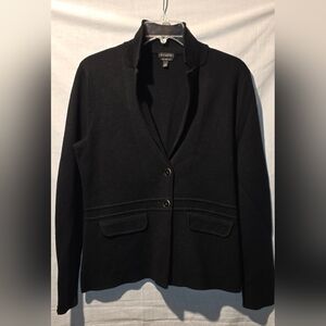Talbots 100% Merino Wool Buttoned Sweater Blazer Black Size S
